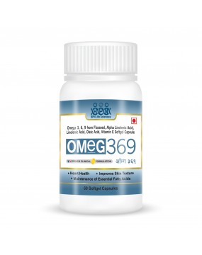 OMEG369 Omega 3, 6, 9 & Vitamin E Oil - KIN - 60 Soft Gel Capsules - French Formulation