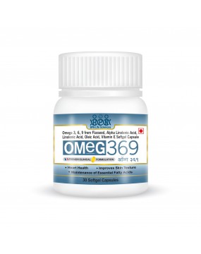 OMEG369 Omega 3, 6, 9 & Vitamin E Oil - KIN-30 Soft Gel Capsules - French Formulation