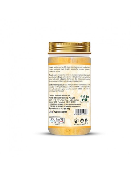 Organic byPurenaturals Turmeric 5% Daru Haridra Herb Powder-125gm