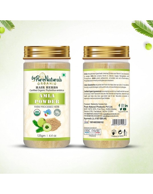 Organic byPurenaturals Amla Herb Powder-125gm