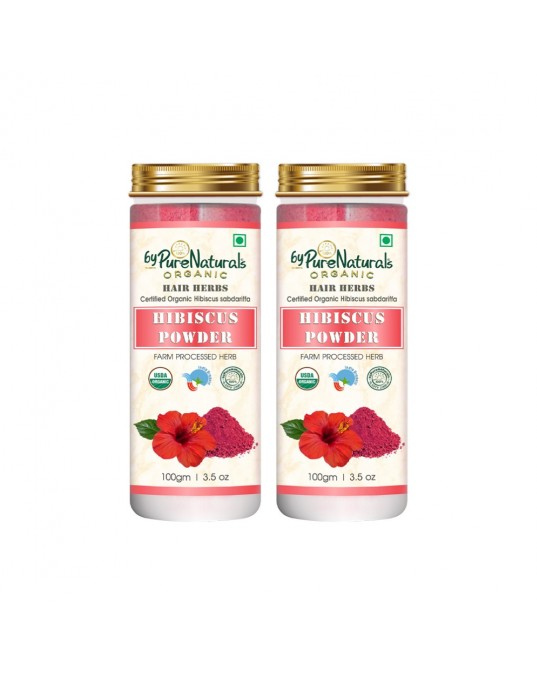 Organic byPurenaturals Hibiscus Herb Powder - 100gm (Pack of 2)