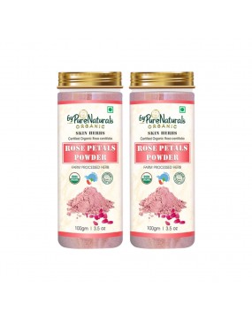 Organic byPurenaturals Rose Petals Herb Powder - 100gm (Pack of 2)