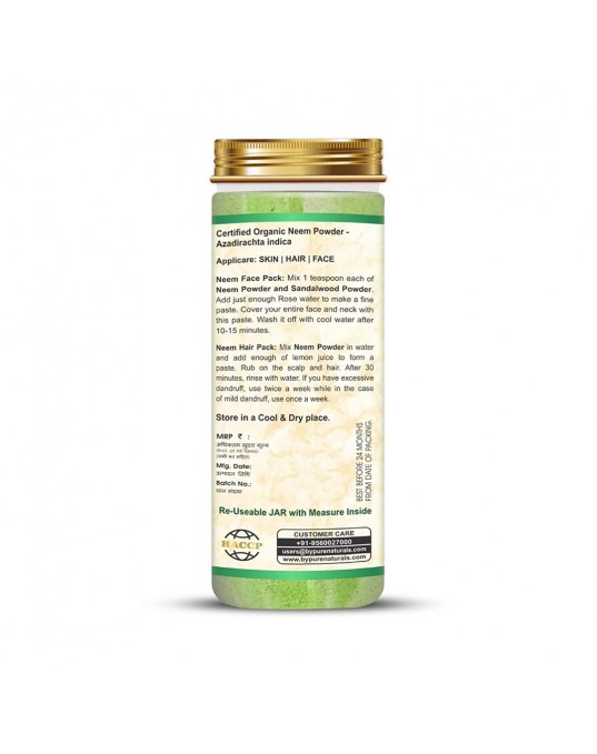 Organic byPurenaturals Neem Herb Powder - 125gm (Pack of 2)