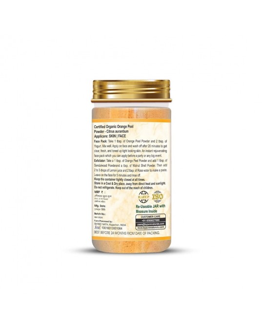 Organic byPurenaturals Orange Peel Herb Powder - 100gm (Pack of 2)