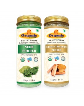 Organic bypurenaturals Neem Powder & Sandalwood Powder Combo-200gm