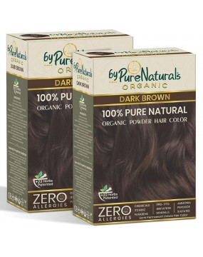 byPurenaturals 100% Pure Naturals  Powder Hair Color, Dark Brown, 120gm Pack of 2