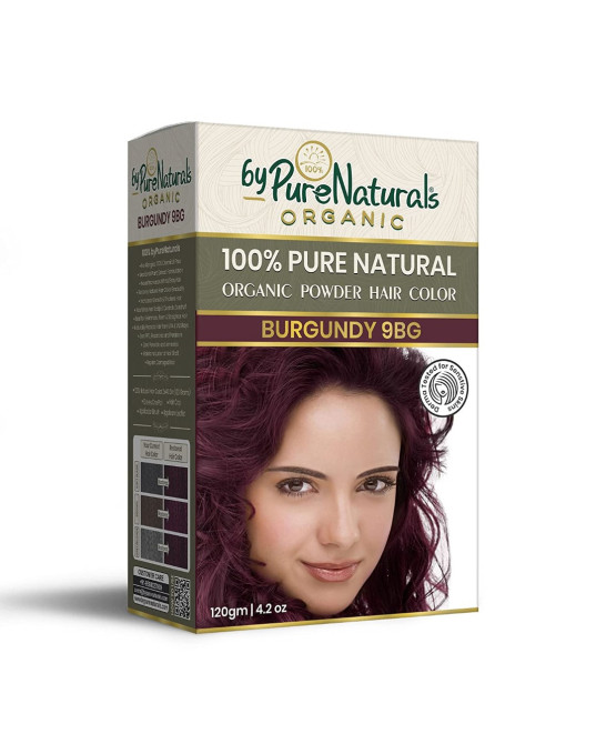 byPurenaturals 100% Pure Naturals Powder Hair Color, Burgundy, 120gm