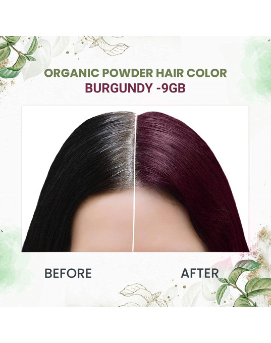 byPurenaturals 100% Pure Naturals Powder Hair Color, Burgundy, 120gm