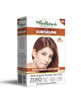 byPurenaturals 100% Pure Naturals Powder Hair Color, Henna with Herbs, 120gm