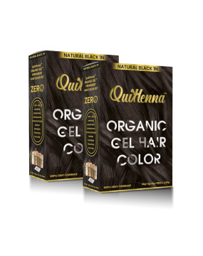 QuikHenna Organic Gel Hair Color 1N Natural Black Pack of 2