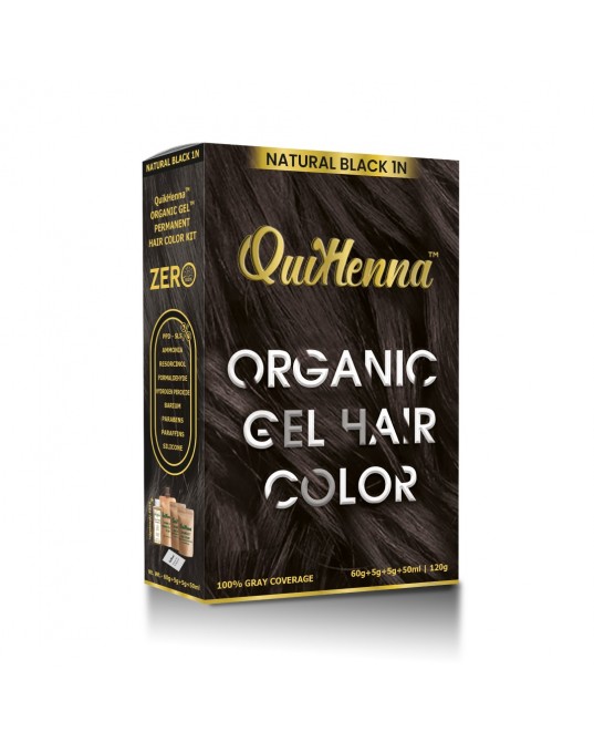 QuikHenna Organic Gel Hair Color 1N Natural Black Pack of 2