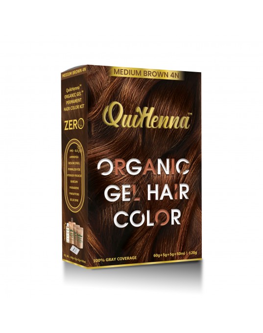 QuikHenna Organic Gel Hair Color 4N Medium Brown