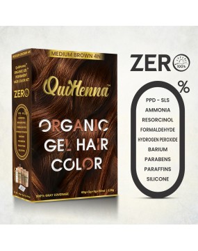 QuikHenna Organic Gel Hair Color 4N Medium Brown