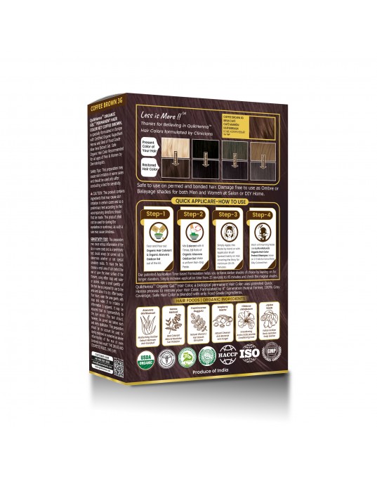 QuikHenna Organic Gel Hair Color 3G Coffee Brown