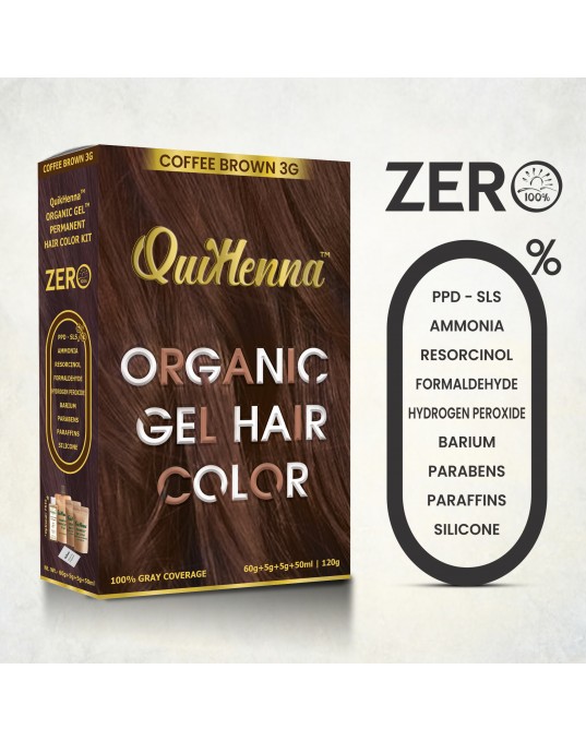 QuikHenna Organic Gel Hair Color 3G Coffee Brown