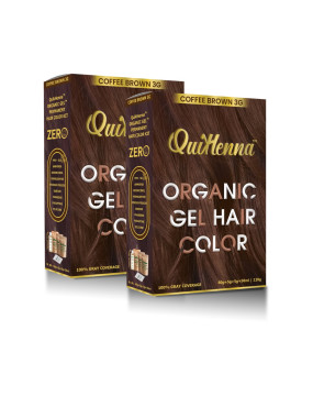 QuikHenna Organic Gel Hair Color 3G Coffee Brown Pack of 2