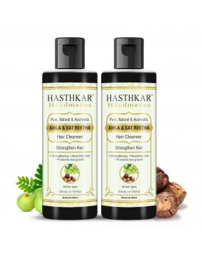 Hasthkar Hamdmades Amla Sat Reetha Hair Cleanser Shampoo for Men & Women 210ml Pack of 2