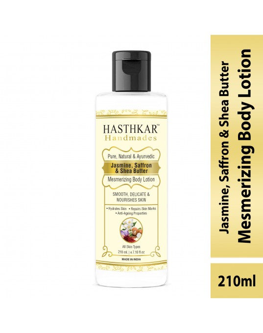 Hasthkar Handmades Jasmine Saffron & Shea Butter Mesmerizing Body Lotion for Men & Women 210ml