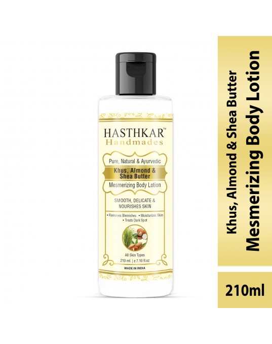 Hasthkar Handmades Khus Almond & Shea Butter Mesmerizing Body Lotion for Men & Women 210ml Pack of 2