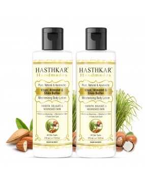 Hasthkar Handmades Khus Almond & Shea Butter Mesmerizing Body Lotion for Men & Women 210ml Pack of 2