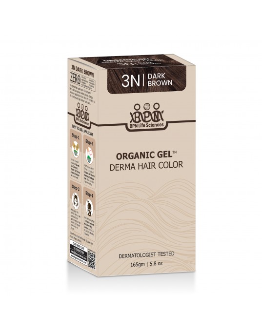 QuikHennaOrganic Gel Derma Long Hair Color 3N Dark Brown