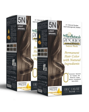 5N Truffle Light Brown Organic Hair Color Salon Pack Ecocert Certified French Import Kit- 120 ml- AEQUO ORGANIC Pack of 2