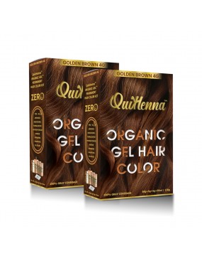 QuikHenna Organic Gel Hair Color 4G Golden Brown Pack of 2